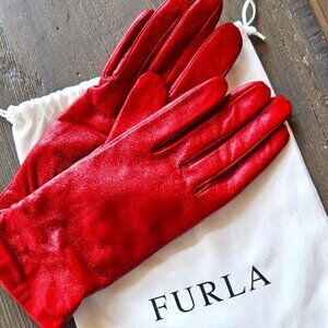 BRAND NEW Furla lamb skin leather gloves